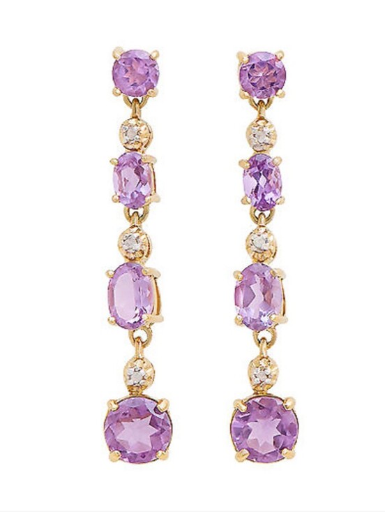 Jewelry - 5.46 Cts Natural Diamond Amethyst Sterling Silver Designer Earrings MSRP $1385!